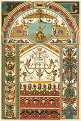 Italiensk renässans tak- och väggmålning, 1898.