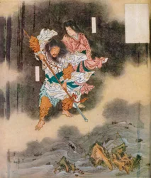 Izanagi och Izanami föder Japan, ca 1870, 1925