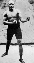 Jack Johnson, den första svarta världsmästaren i tungviktsboxning, 1908, 1951