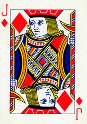 Jack of Diamonds från en kortlek med Goodall & Son Ltd. spelkort, c1940