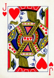Jack of Hearts från en kortlek med Goodall & Son Ltd. spelkort, c1940