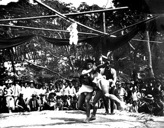 Japansk sumobrottning, Korea, 1900