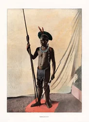 Jauapiry indian med vapen, Brasilien, 1800-talet