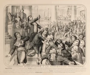 Jean-Lambert Tallien i Nationalkonventets talarstol den 9 thermidor..., 1794.