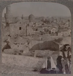 Jerusalem från skolan över moskén, visar Tower of Antonio, c1900