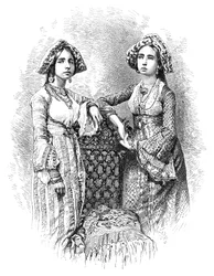 Judiska kvinnor i Kochi, Indien, 1895