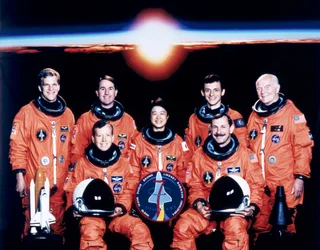 John Glenn och besättningen, juni 1998
