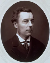 Joseph Chamberlain, brittisk liberal politiker, c1885.