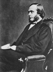 Joseph Lister, engelsk kirurg och pionjär inom antiseptisk kirurgi, c1867