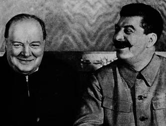 Joseph Stalin och Mr Churchill 1942, 1945.