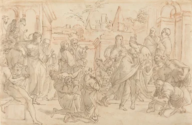 Josef och hans bror i Egypten [verso], 1600-talet.