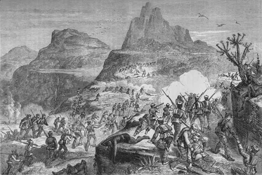 Kaffir War - Attacking a Native Position, c1880