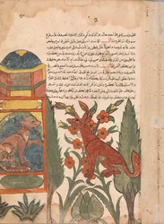 Kalila besöker den fängslade Dimna, Folio från en Kalila wa Dimna, 1700-tal.