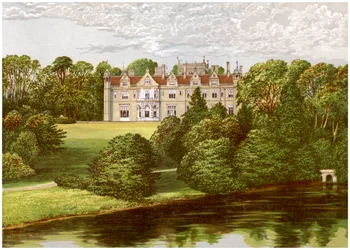 Keele Hall, Staffordshire, hem för familjen Sneyd, c1880