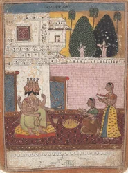 Khambavati Ragini...från a Dispersed Ragamala Series Garland of Musical Modes, 1700-1725.