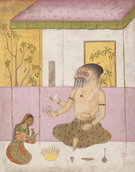 Khambhavati Ragini: Folio från en Ragamala Series Garland of Musical Modes, ca. 1675.