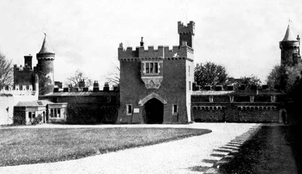 Killyleagh Castle innergård, Killyleagh, County Down, Nordirland, tidigt 1900-tal