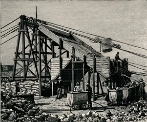 Kimberley Diamond Mine: apparat för att höja diamantjorden, 1896