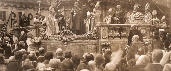 Kung Karl IV avlägger sin kröningsed i Budapest den 30 december 1916, 1916