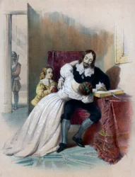 Kung Karl I 1600-1649 skildes från sina barn, 1838