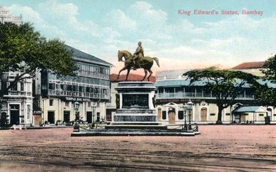 King Edwards Statue, Bombay, Indien, tidigt 1900-tal