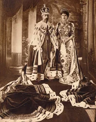 Kung George V och drottning Mary kröntes och kläddes för Delhi Durbar, 1911 1935.