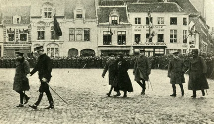Kung George V i Furnes, Belgien, första världskriget, 4 december 1914, 1920.