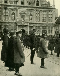 Kung George V i Furnes, Belgien, första världskriget, 4 december 1914, 1920.