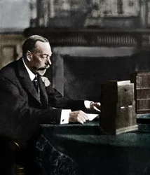 Kung George V sänder till imperiet på juldagen, Sandringham, 1935