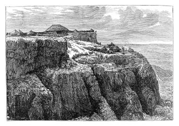 King Theodores House i Magdala, Etiopien, c1868 sent 1800-tal