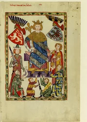 Kung Wenceslaus II av Böhmen från Codex Manesse, mellan 1305 och 1340