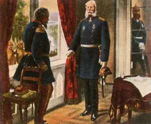 Kung Wilhelm och kejsar Napoleon efter slaget vid Sedan, 2 september 1870, 1936.