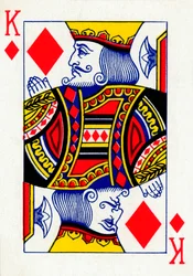 King of Diamonds från en kortlek med Goodall & Son Ltd. spelkort, c1940