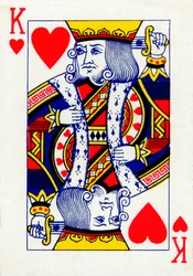 King of Hearts från en kortlek med Goodall & Son Ltd.-spelkort, c1940