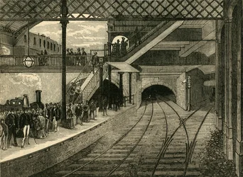 Kings Cross tunnelbanestation 1868, c1876.