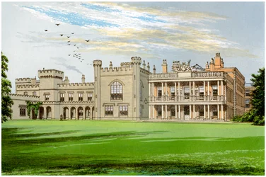 Knowsley Hall, Lancashire, hem för Earl of Derby, c1880