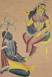 Krishna Stroking Radhas Ft, 1800-talet.