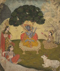 Krishna och Gopis, mitten av 1800-talet.