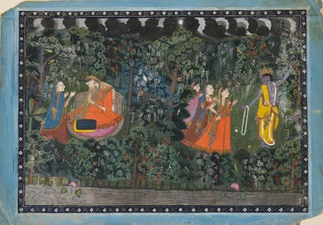 Krishna och Radha, c1850