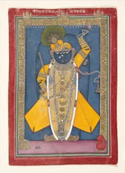 Krishna i form av Shri Nathji, ca. 1840.