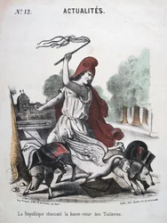 Republiken Chasing the Lower Court of the Tuilleries, allegorisk serie, 1870-1871
