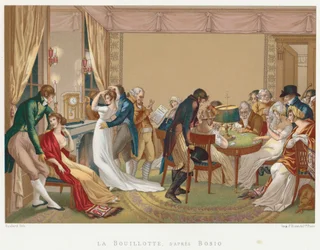 Mina damer och herrar spelar La Bouillotte, Frankrike, c1804-1814