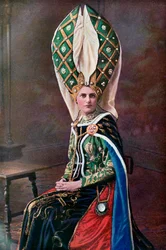 Damens huvudbonad, 1450-1470, 1910