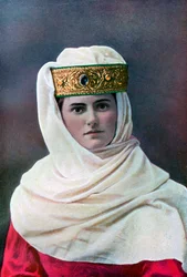 Damens huvudbonad, c1290, 1910
