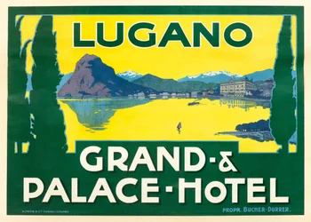 Luganosjön. Grand and Palace Hotel, ca. 1925.