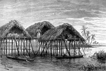 Lake bostäder i Santa Rosa, nära Maracaibo, Venezuela, 1895