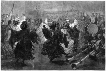 Lamadans på Jummoo, framförd inför prinsen av Wales, 1876
