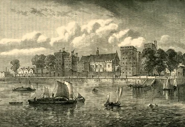 Lambeth Palace från floden, 1709, c1878.