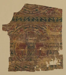 Lampas med lejonstrykare, från en dalmatik från Saint Bernard Calvo, 1200-1243.