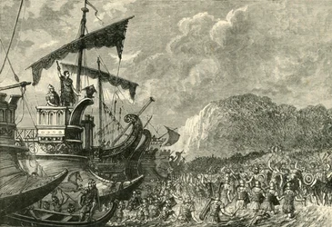 Julius Caesars landstigning i Storbritannien, 1890.